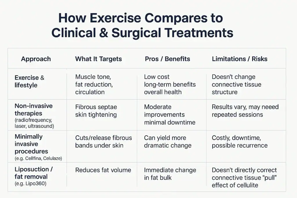 Sculpting Your Bum: Can Toning Exercises Really Reduce Cellulite? 2 How exercise compares to treatments from Lipo 360 Newmarket